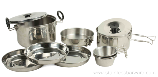 3 Person Stainless Steel Durable Camping Mess Kit