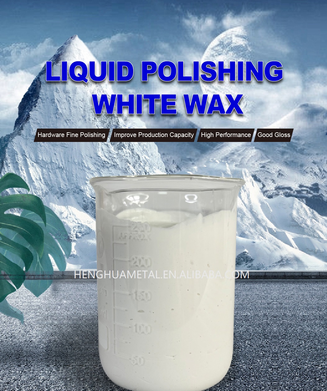 HENGHUA 2022 Liquid polishing compound White buffing wax for stainless steel mirror polishing