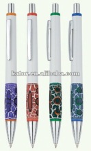 marble grip ball point pen plastic in whtie upper barrel
