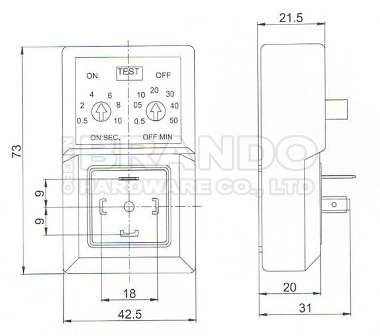 Dimension of Adjustable Electronic Timer: