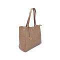 Soft Large Croc Embossed Brown Leather Everyday Handbags