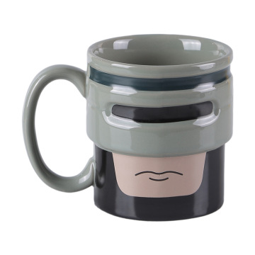Cartoon Superman Mug: Cute Coffee Cup with Sci-Fi Masked Design