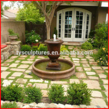 Popular exterior marble unique water features round stone fountain by china factory
