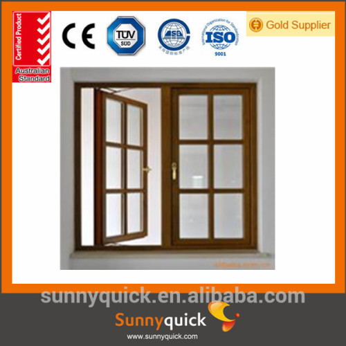 Aluminium casement window wood colour opening casement window and Australian standard AS2047 certified windows manufacture