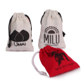 Small Print Logo Cotton Drawstring Gift Bag