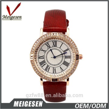 Vogue alloy case leather strap fashion Jewelry women watches