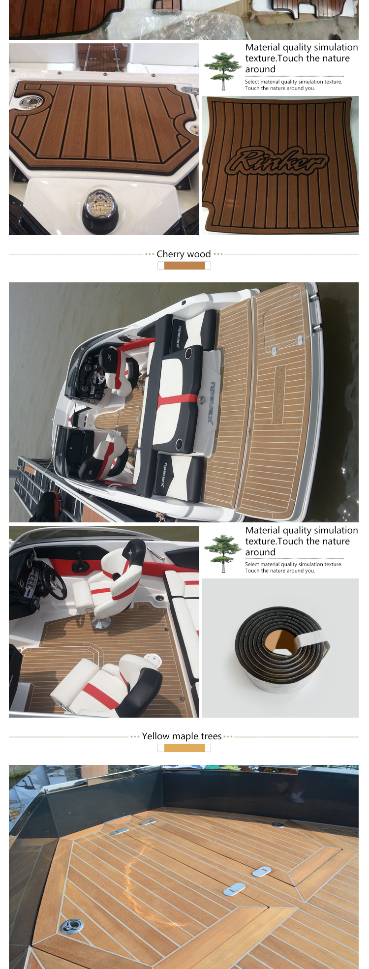 Marine Boat Yacht Car RV EVA Anti Slip 2.4m x 1.2m Decking Flooring