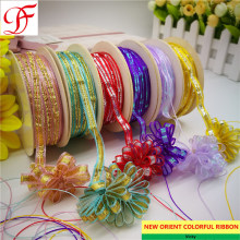 Factory Bicolor Satin Edge Organza Pull String Ribon Double/Single Face Satin Grosgrain Gingham Taffeta Hemp Ribbon for Bows/Decoration