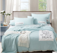 Cheap soft stone wahsed summer quilt with 2 pillowcase/quilt set