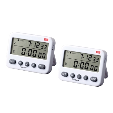 YS-218 Digital Timer 100 Hour Dual Count Down and Count Up Kitchen Timer with Magnet Hanging Bracket Large LCD Display