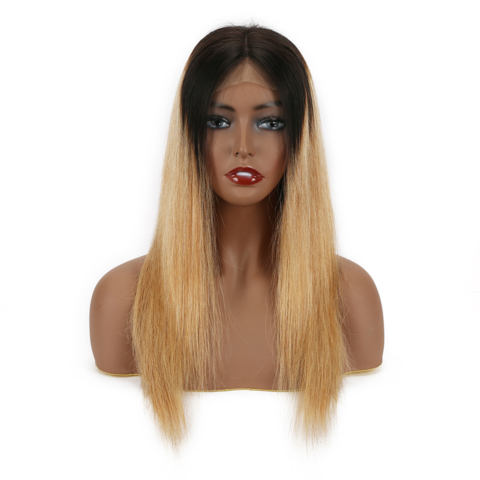100% Mink Brazilian Human Hair Lace Wig 4x4/13x4 Ombre Color Full HD Swiss Lace Cuticle Aligned Virgin Hair Wig With Dark Roots