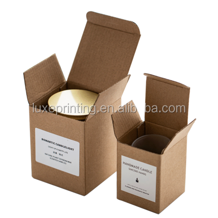 Luxury customized logo printed white kraft paper candle boxes