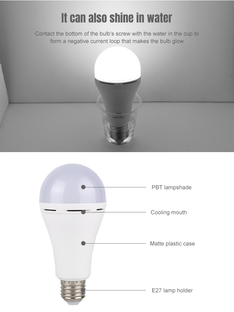 OKELI Low Price 5W 7W 9W 15W E27 Waterproof Portable Rechargeable Emergency led bulb lamp