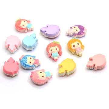 Beautiful Fairy Girl Shaped Flatback Bead Handmade Craft Ornaments Resin Cabochon Girls Toy Decor Phone Shell Decoration