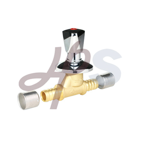 Brass Stop Valve With Ornate Cap Hs08