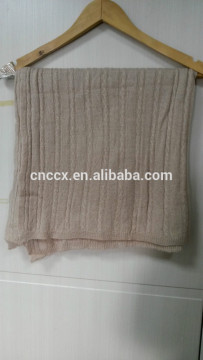 15JWS0711 100%cashmere cable knit blanket