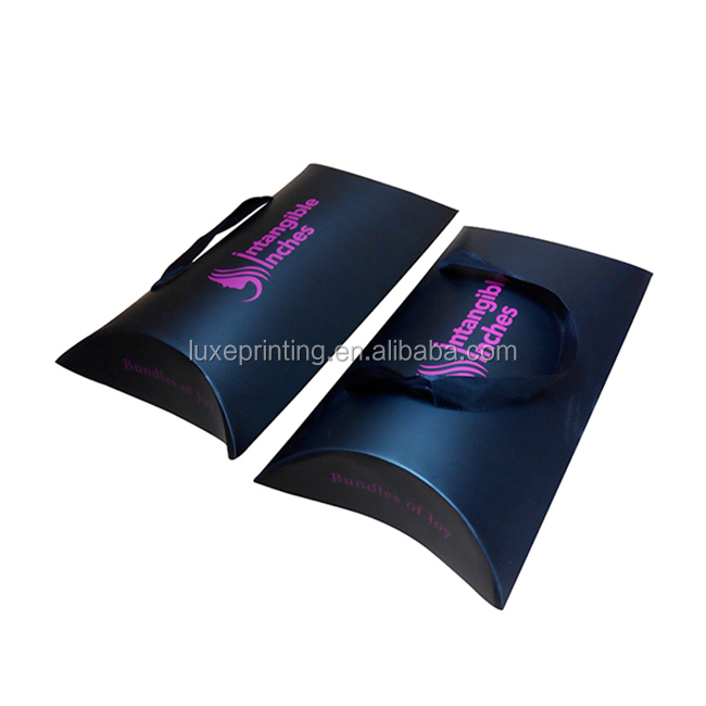 Custom printed private brand name wedding party gift packaging small pillow box