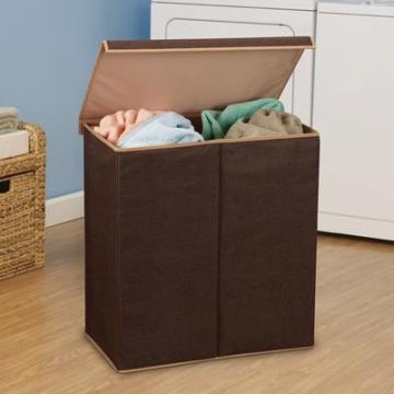 Double laundry hamper , foldable laundry basket