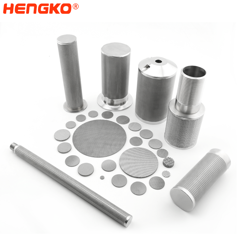 HENGKO Stainless Steel Micron Filter Mesh Perforated 304 Cylinder Mesh Strainer Filter for including chemicals