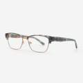 Rectangle Acetate And Metal Combined Women's Optical Frames 23A3074