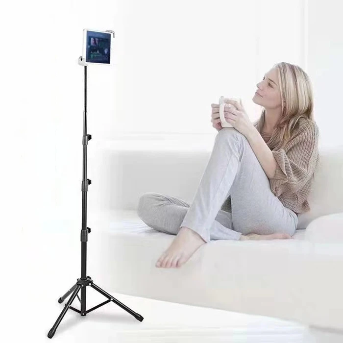 Flexible Arm Floor Stand Gooseneck 7-12inch Smartphone Tablet Holder