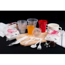 PP Ice Cream Cup Wrapped Fork Plastic Spoon Disposable Cutlery