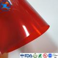 Folha rígida de vermelho escuro transparente de PVC