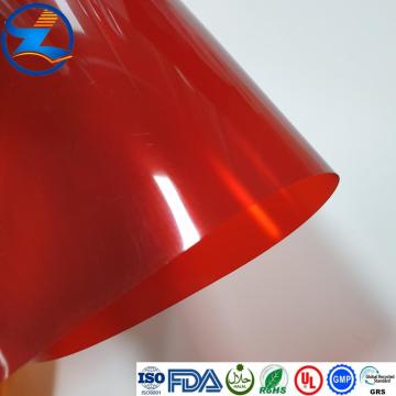 Hoja rígida roja oscura transparente de PVC