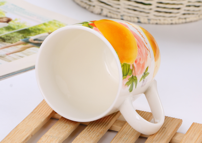 Fruit painted ceramic mug