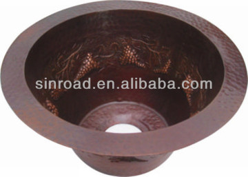 Round copper bar sinks With Lion head