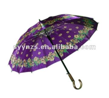 24k satin straight umbrella Cheap Price Purple Auto Open Satin waterproof Straight Umbrella