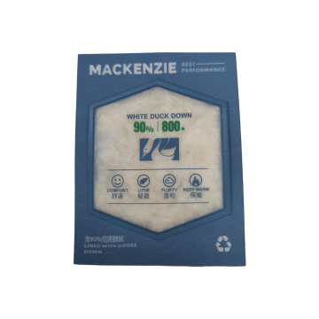 High frequency down feather label