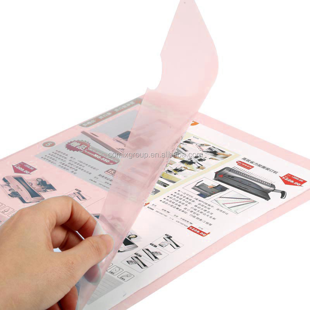 Comix Low price High quality A4 transparent L-shape plastic Pocket folder / File Folder