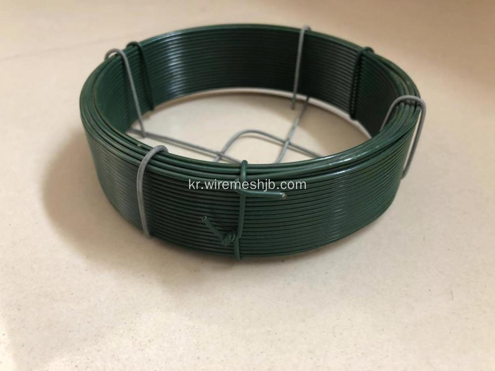 짙은 녹색 PVC Coted Iron Wire