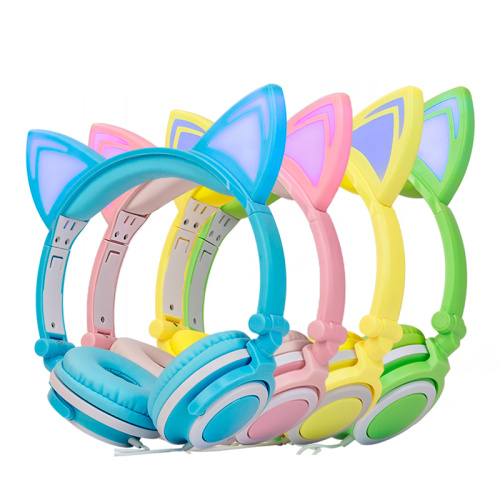 Geburtstagsgeschenk Katzenohr Kinder Kopfhörer mit LED-Licht