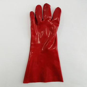 Красные масляные перчатки с покрытием из ПВХ безопасности работают 14 дюймов