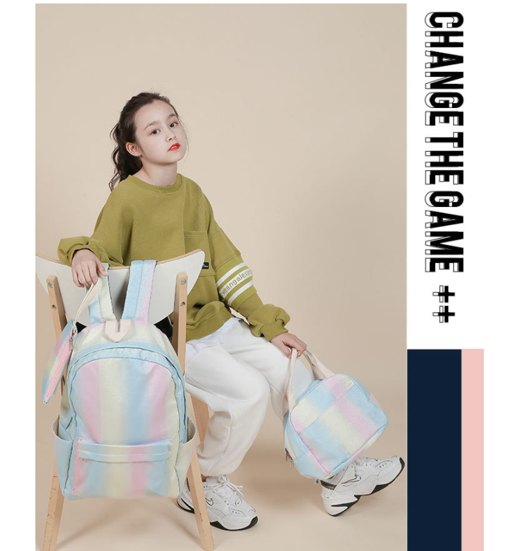 2022 Girls tie dye picnic schoolbags set laptop backpacks insulated cooler bag cute rainbow arket backpack for kid