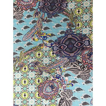 Paisley Design Rayon Poplin shuttle 45S Printing Fabric