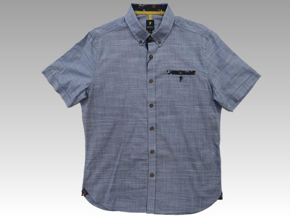 Denim look men's short sleeve shirt