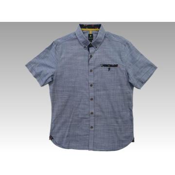 Denim look men's short sleeve shirt