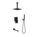 Luxury Normcore black golden wall mounted shower set