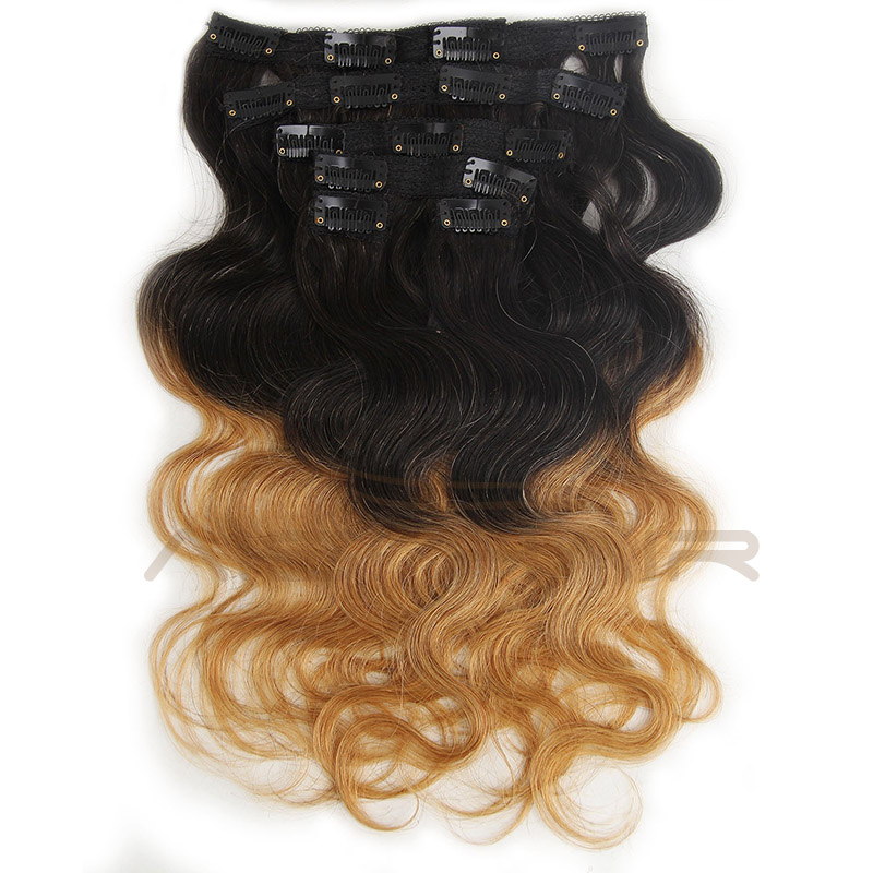 Aisi Hair Long Body Wave 16 Clips In Human Hair Extension ,  Brazilian Hair Pieces