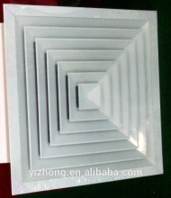 Aluminum square diffusers with opposed blade damper.