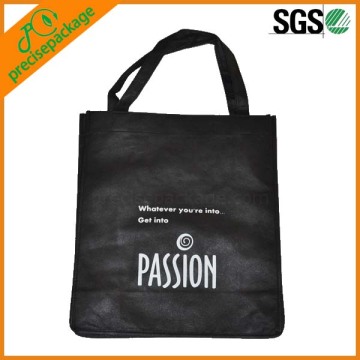 Reusable black custom shopping bag non woven