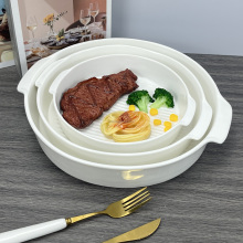 Oval White Ceramic Baking Dish Set - Oven Safe Kitchen Bakeware