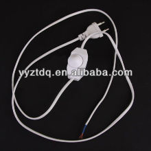 European lamp power cord with dimmer switch