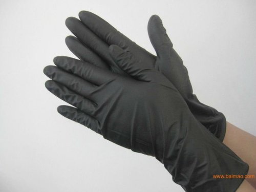 Black nitrile gloves