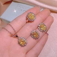 HYH Big Zircon Jewelry Set for Wedding