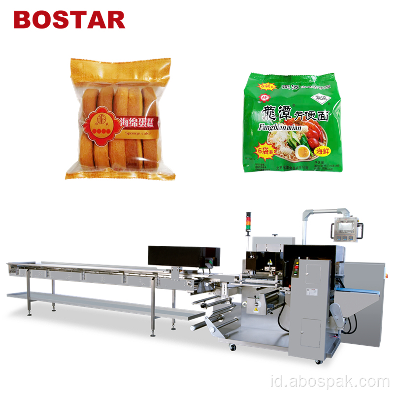 Paket Mie Makanan Horisontal Bantal Pouch Packaging Machine