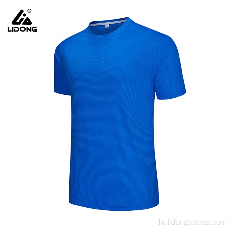 일반 라이트 블루 폴리 에스터 체육관 남자 티셔츠 도매